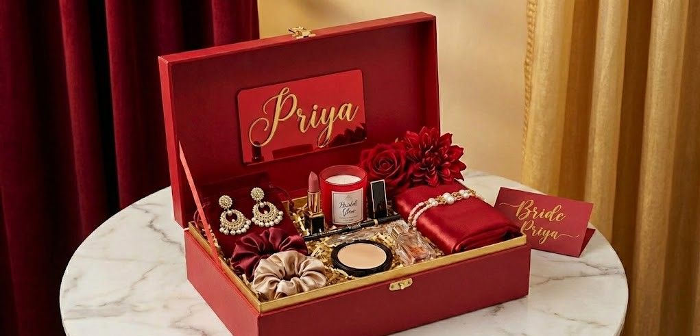 Personalized Bride-to-Be Gift Hamper - Red