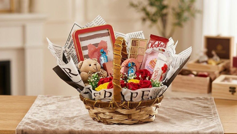 Makeup and Munchies Gift Basket by Happy Hampers, Mumbai