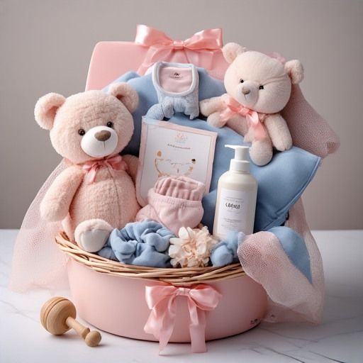 Welcome Baby Gift Basket - Plush Toys, Clothing & Skincare