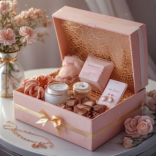 Luxury Women's Day Gift Box with Gourmet Treats & Jewelry