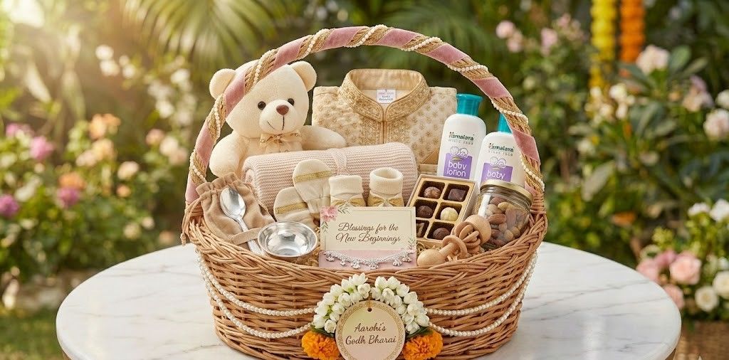 Newborn Celebration Gift Basket - Teddy Bear & Essentials