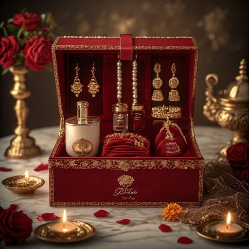 Deluxe Bridal Treasure Chest - Red & Gold