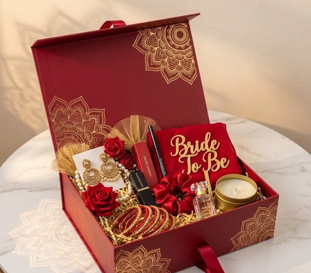 Luxury Bride-to-Be Gift Box - Red & Gold