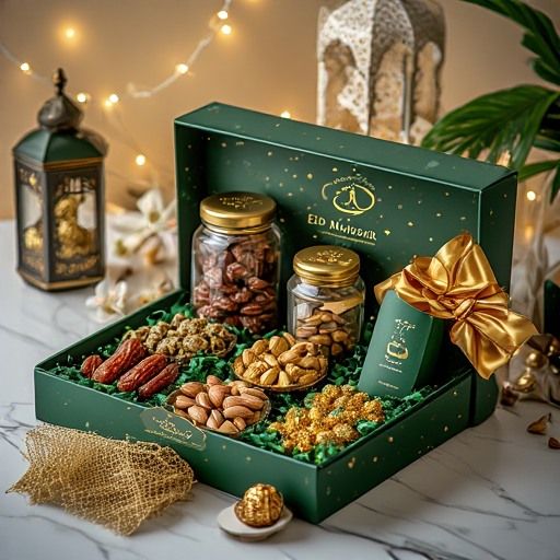 Eid Mubarak Nut & Date Gift Box - Gourmet Festive Treats