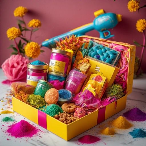 Premium Holi Hamper Gift Box - Festive Colors & Treats