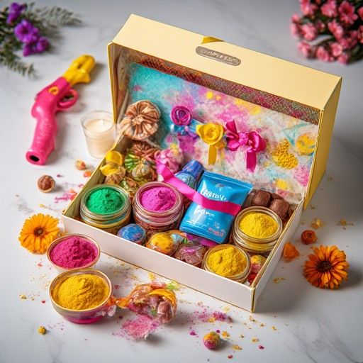 Premium Holi Hamper Gift Box - Festive Colors & Treats