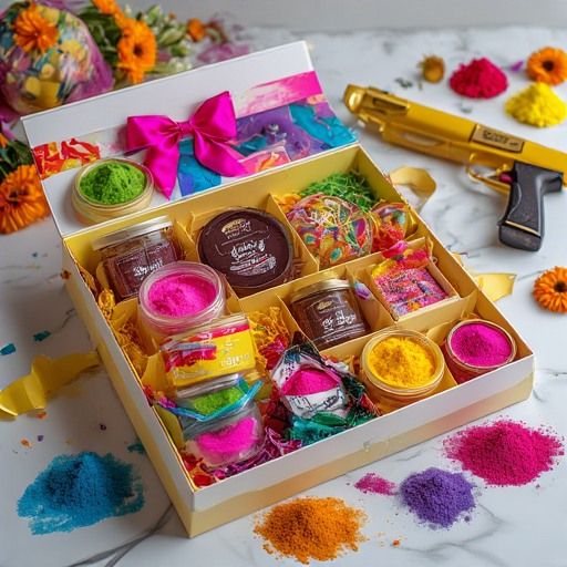 Premium Holi Hamper Gift Box - Festive Colors & Treats