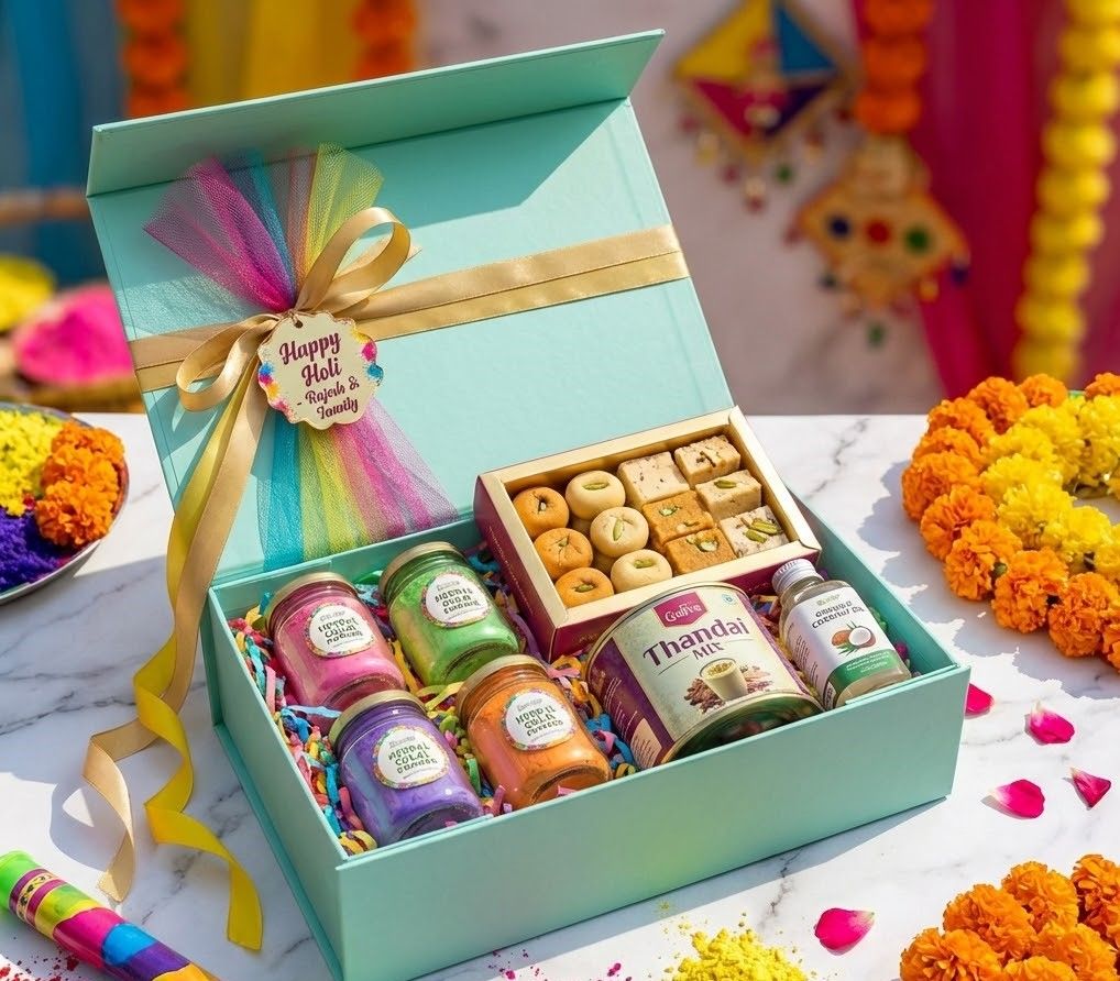 Premium Holi Hamper Gift Box - Festive Colors & Treats