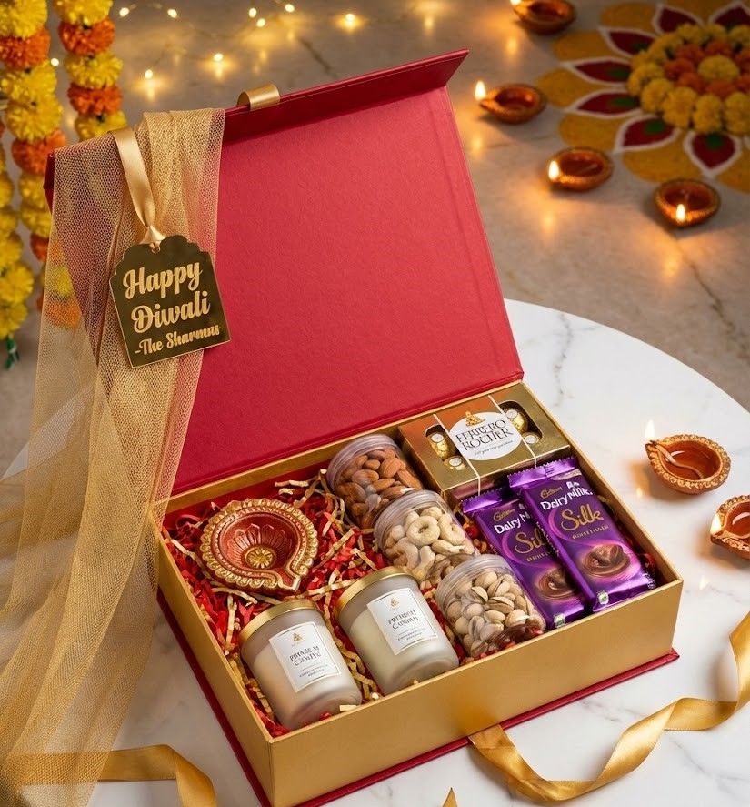 Happy Diwali Gift Box - Festive Treats & Sweets Collection