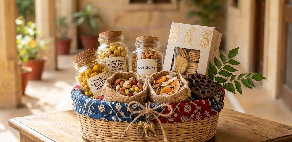 Gourmet Dry Fruits and Snacks Gift Basket - Festive Edition