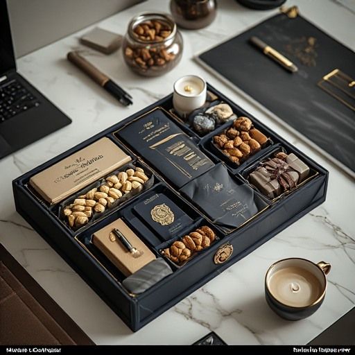 Luxury Gift Box Set - Gourmet Treats and Stationery