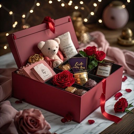 Luxury Valentine's Day Gift Hamper with Teddy, Chocolates, Candle & More