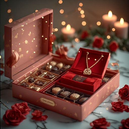 Luxury Chocolate & Jewelry Gift Set - Premium Valentine's Day Present