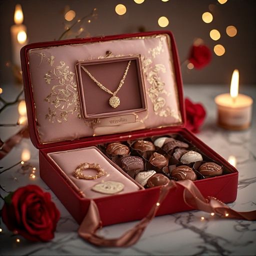 Luxury Chocolate & Jewelry Gift Set - Premium Valentine's Day Present