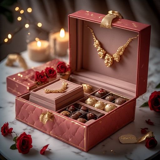 Luxury Chocolate & Jewelry Gift Set - Premium Valentine's Day Present