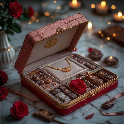 Luxury Chocolate & Jewelry Gift Set - Premium Valentine's Day Present