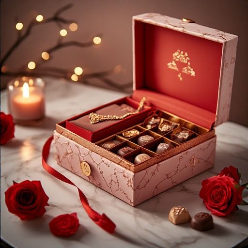 Luxury Chocolate & Jewelry Gift Set - Premium Valentine's Day Present