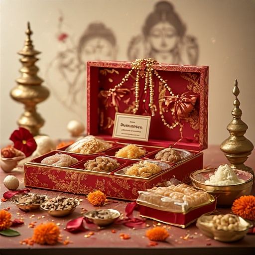 Elegant Festive Dry Fruits and Sweets Gift Box