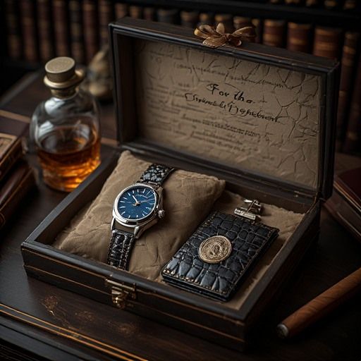 Premium Watch and Leather Accessory Gift Set