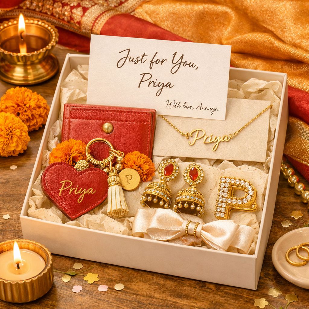 Personalized Jewelry & Accessories Gift Set: 'Priya' Theme
