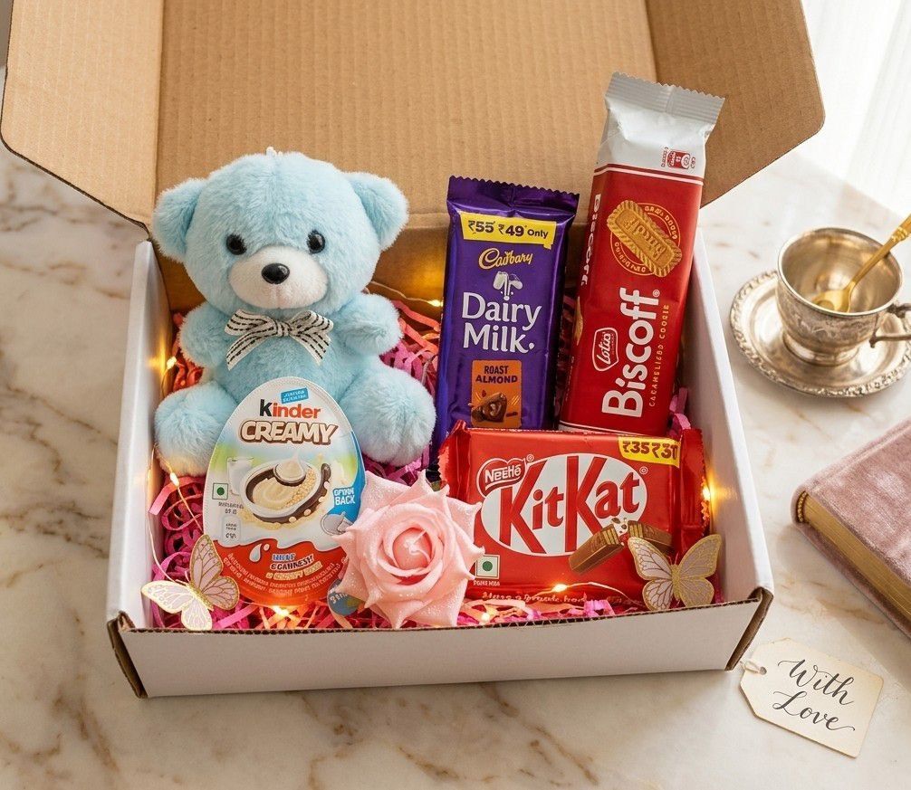Sweet Treat Gift Box with Plush Teddy Bear