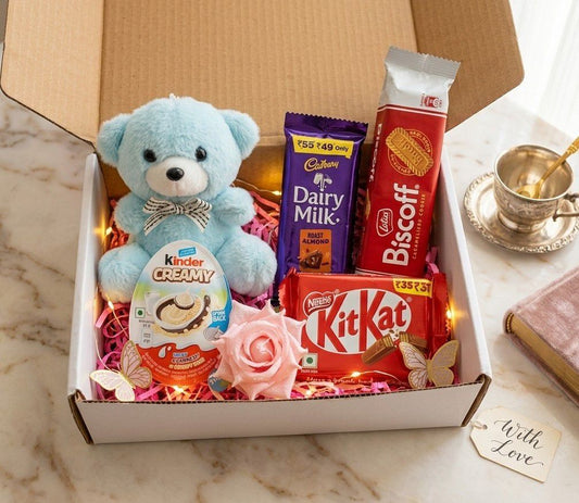 Sweet Treat Gift Box with Plush Teddy Bear